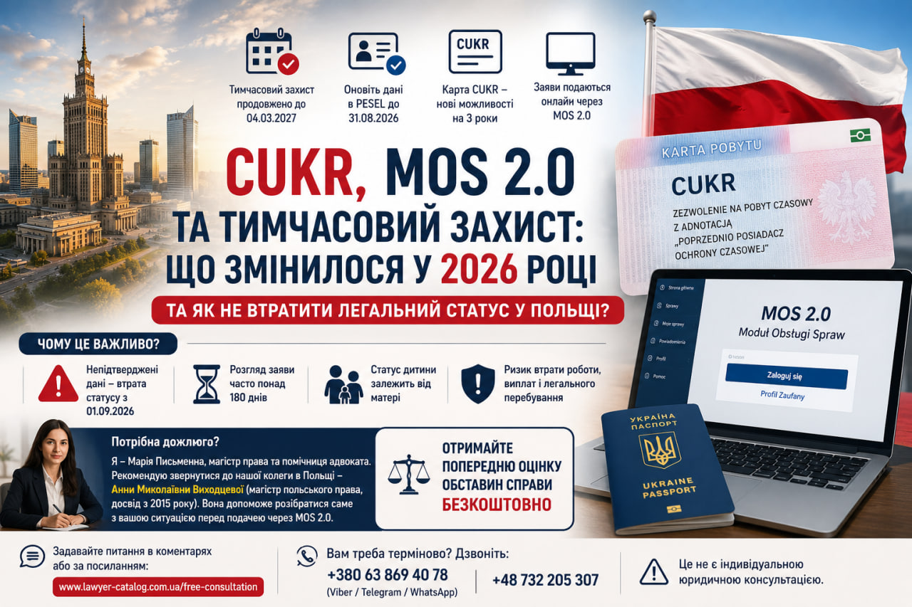 CUKR, MOS 2.0 ТА ТИМЧАСОВИЙ ЗАХИСТ У НИЖНІЙ СІЛЕЗІЇ: ЩО ЗМІНИЛОСЯ У 2026 РОЦІ ТА ЯК НЕ ВТРАТИТИ ЛЕГАЛЬНИЙ СТАТУС У ВРОЦЛАВІ?